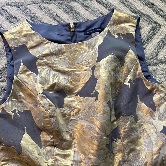 Tommy Hilfiger Dress gold and silver fit and flair - Picture 3 of 3